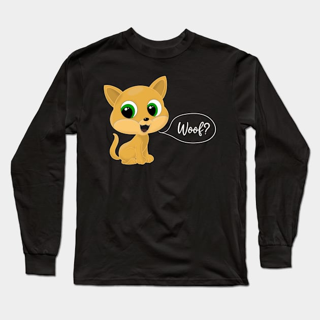 Confused Kitty (dark background) Long Sleeve T-Shirt by SNCdesigns